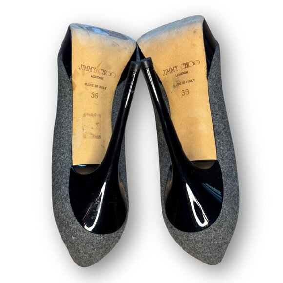 Authentic Jimmy Choo Grey Flannel Cosmic Stiletto Size 39 - Picture 2 of 9